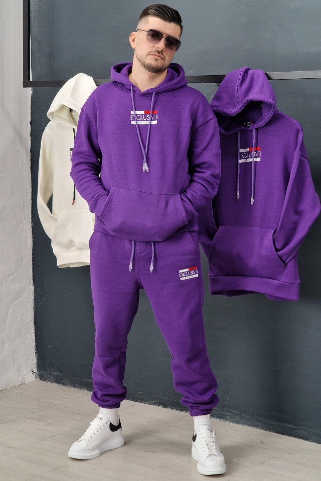 Trening Exclusive Oversized Logo Brodat Mov