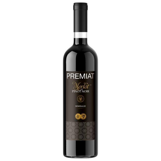 Premiat, Merlot & Pinot Noir, Demidulce, 12%, 0.75L