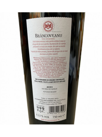Brancoveanu Vin Rosu Domnesc Feteasca Neagra Baricat 2013 0.75L