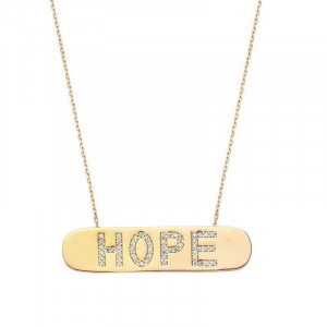 Hope Bar Silver CZ Turkish Necklace