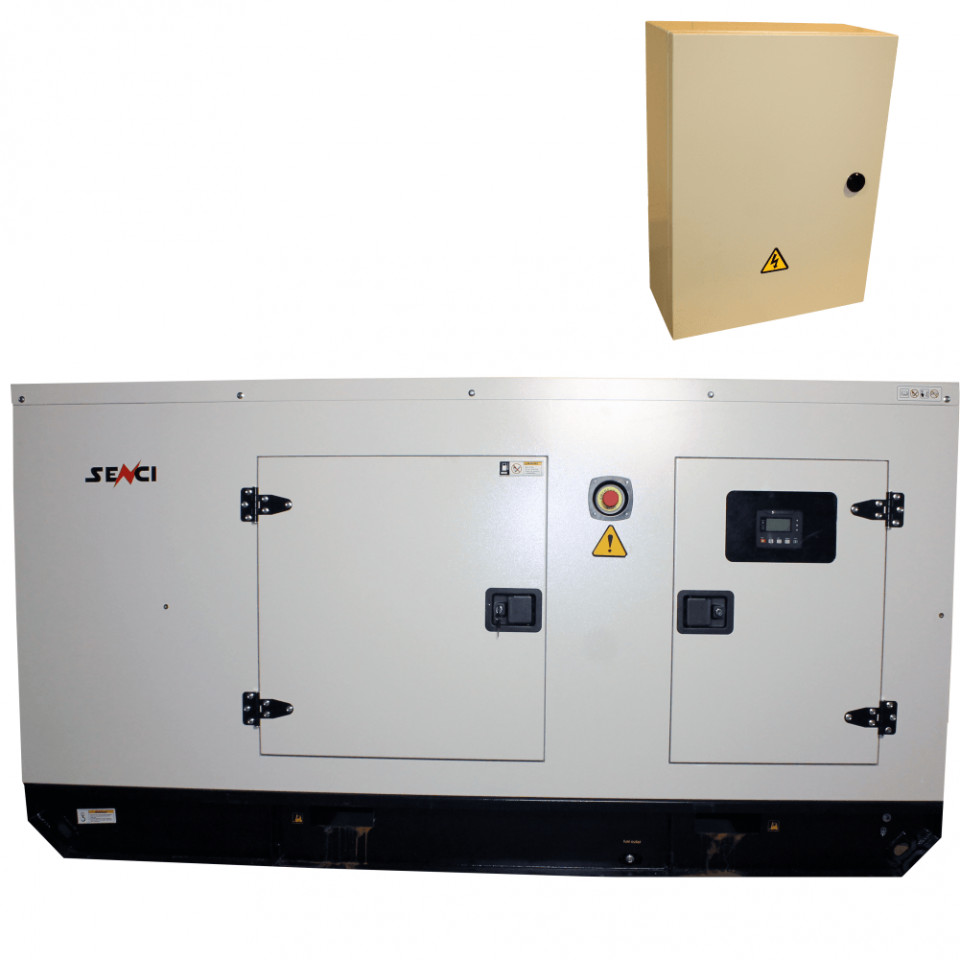 Generator insonorizat SENCI SCDE 72YS-ATS, Putere max. 72 kVA, 400V, AVR, motor Diesel