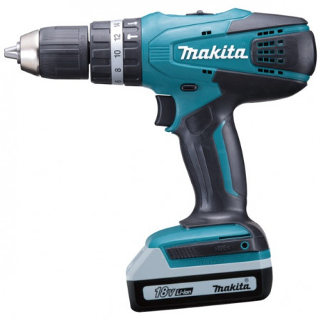 Masina de gaurit/insurubat cu percutie, acumulator 18V 1,30Ah Makita HP457DWE