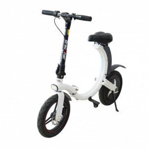 Bicicleta electrica pliabila Breckner Germany BK98550, 350W, 6 Ah, dimensiune roti 14 inch, alba