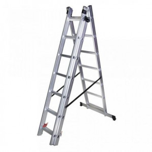 Bisonte STR307 Scara tripla 7 trepte, 1.98 m aluminiu