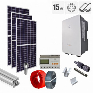 Kit fotovoltaic 15.58 kW, panouri Jinko Solar, invertor trifazat Sungrow, tigla ceramica ondulata