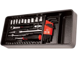 Modul PVC cu 38 capete tubulare accesorii 1/4” DH 38 scule