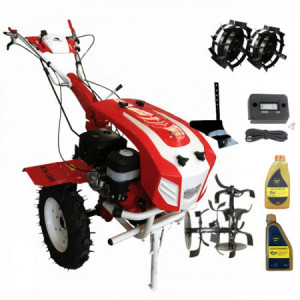 Motocultor Bisonte BTA-16SG, 16 CP, benzina, 2+1 viteze, roti 5.00-12", far, priza de putere + Accesorii (Pachet 1)