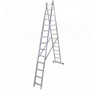 Bisonte STR217 Scara dubla aluminiu, 2×17 trepte, 467 cm