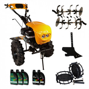 Pachet motocultor Campo 1853, benzina, EURO5, 18CP, 2+1 trepte, accesorii, ulei motor si transmisie incluse