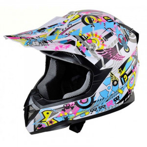 Casca moto integrala HECHT51915XL, design modern, graffiti, marimea xl
