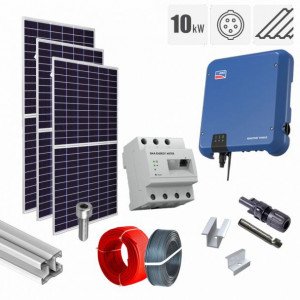 Kit fotovoltaic 10.66 kW on-grid, panouri Longi, invertor trifazat SMA, tigla metalica