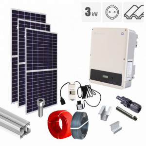 Kit fotovoltaic 3.28 kW on grid, panouri Jinko Solar, invertor monofazat GoodWe, tigla metalica