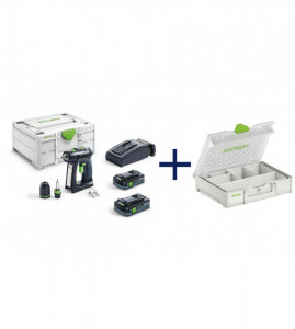 MASINA DE GAURIT SI INSURUBAT FESTOOL C 18 HPC 4.0 I-PLUS CU 2 ACUMULATORI INCARCATOR ORGANIZER EDITION