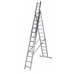Scara tripla 13 trepte, 3.59 m aluminiu STR313