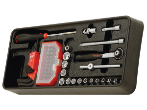Modul PVC cu 61 capete tubulare accesorii 1/4” DH 61 scule