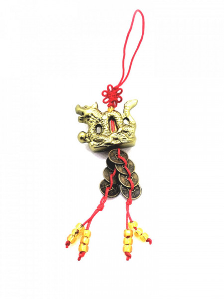 Amuleta canaf  DRAGON , nod mistic cu 8 monede