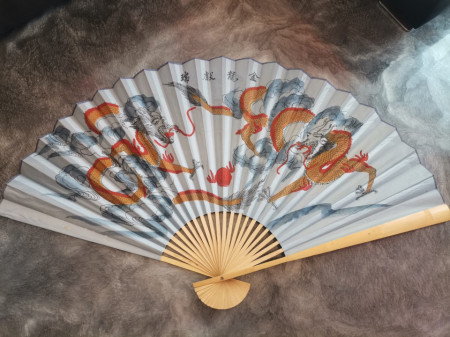 Evantai feng shui, albastru dragoni 90cm x 160 cm
