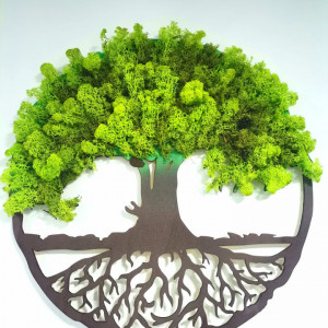 Tablou handmade, Arborele Vietii, cu licheni naturali stabilizati, 45 cm diametru