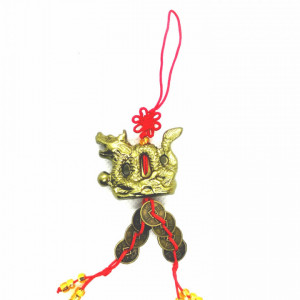 Amuleta canaf  DRAGON , nod mistic cu 8 monede
