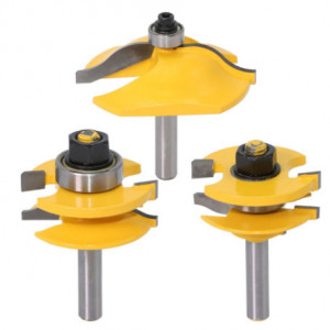 Set 3 freze lemn GOBI pentru usi dulap / fete sertar prindere 8 mm