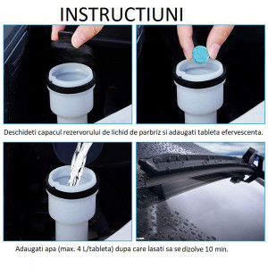 Tableta efervescenta pentru curatarea parbrizului auto, geamuri, 1buc pentru 4L apa