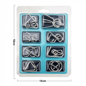 Set 8 piese Puzzle metal IQ anti-stres relaxare gandire model 2
