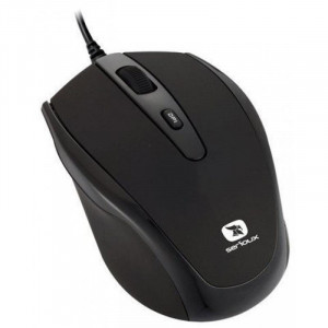 Mouse Serioux cu fir, optic, Pastel 3300, 1000dpi, negru, ambidextru, blister, USB
