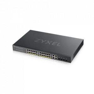 Switch ZYXEL GS1920-24HPV2, 24 porturi Gigabit Smart-Managed PoE, Montare in rack - GS192024HPV2-EU010