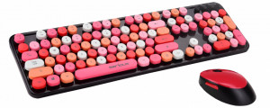 Kit wireless tastatura + mouse Serioux Retro, rosu - SRX9900RD