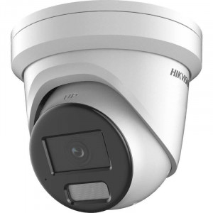Camera supraveghere Hikvision IP turret DS-2CD2387G2-LU(2.8mm)(C),8MP, Acusens - filtrarea alarmelor false dupa corpul uman si masini, alarma vizuala(lumina stroboscopica) si alarma audio pentru avertizarea intrusilor, audio bidirectional, low-light