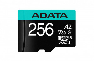 Card de memorie ADATA PremierPRO, MicroSDXC, 256GB, UHS-I U3 + Adaptor - AUSDX256GUI3V30SA2