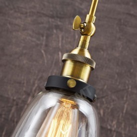 Corp de iluminat Aplica de Perete sau Pendul, Retro Vintage, Sticla Transparenta, Baza Metalica, E27- VINTAGE 212