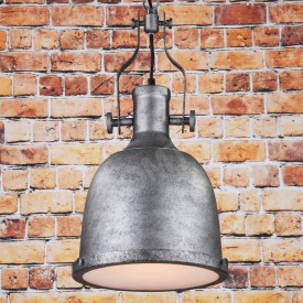 Corp de iluminat Pendul cu Lant, Retro Vintage Industrial, Metal Gri, Forma Clopot, E27 - VINTAGE 223-B