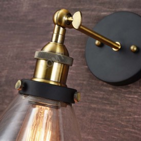 Corp de iluminat Aplica de Perete sau Pendul, Retro Vintage, Sticla Transparenta, Baza Metalica, -VINTAGE 205