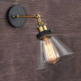 Corp de iluminat Aplica de Perete sau Pendul, Retro Vintage, Sticla Transparenta, Baza Metalica, -VINTAGE 205