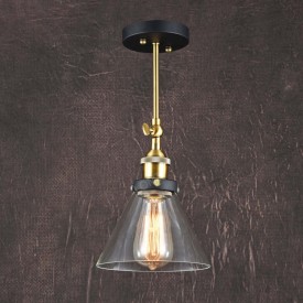 Corp de iluminat Aplica de Perete sau Pendul, Retro Vintage, Sticla Transparenta, Baza Metalica, -VINTAGE 205