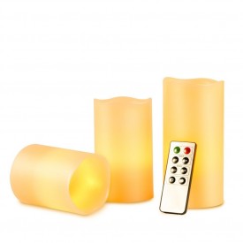 Set 3 Lumânări LED Ambientale cu baterii, Timer și Telecomandă