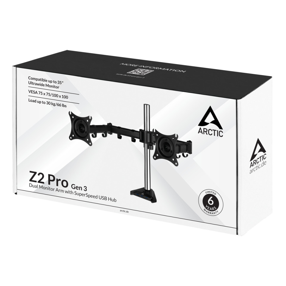 Z1 Pro (Gen 3), Desk Mount Monitor Arm with SuperSpeed USB Hub
