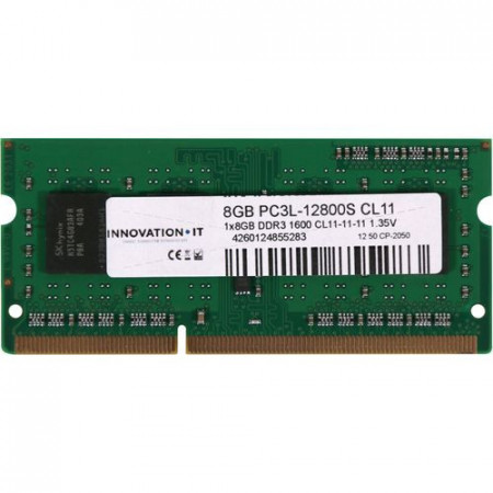 8 GB DDR3L/1600 SO-DIMM Innovation IT, 1.35V, CL11, PC3L-12800S, HYNIX