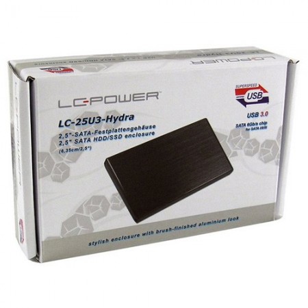 HDD rack LC POWER LC-25U3-Hydra, 2.5", SATA, USB3.0, Black, aluminium