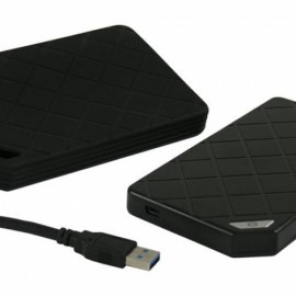 HDD rack LC POWER LC-25U3-Shockproof, 2.5", SATA, USB 3.0, HDD height 9,5 mm, aluminium/plastic, black/silver