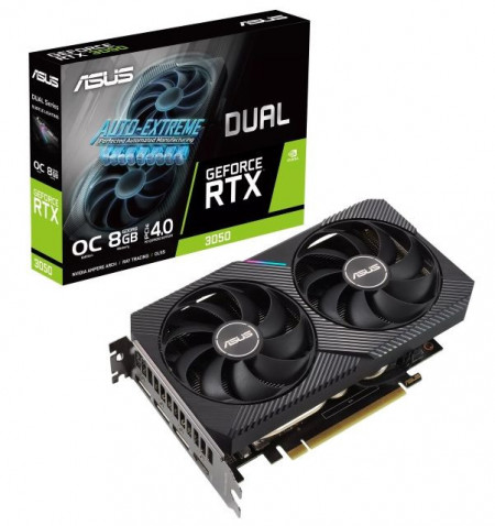 ASUS DUAL-RTX3050-O8G, nVidia RTX 3050, 8GB GDDR6, 128-bit