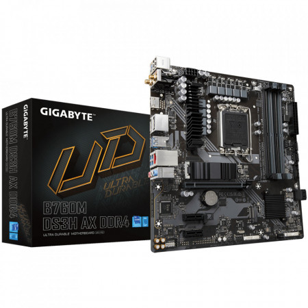 MB GIGABYTE B760M DS3H AX DDR4, 4xDIMM, WIFI 6 + Bluetooth 5.3, s.1700