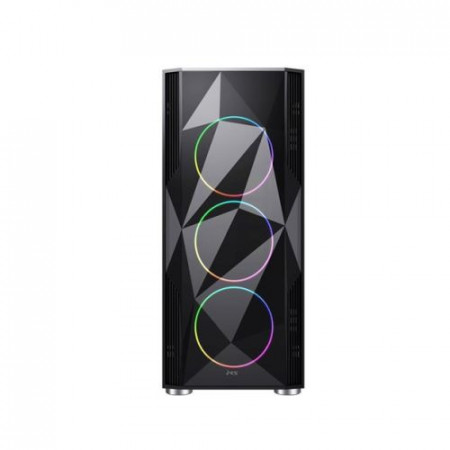 Kućište MS FIGHTER V315 (PRISM) BLACK gaming, bez napajanja, 4 x12cm RGB