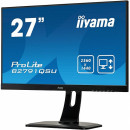 Monitor 27" IIYAMA B2791QSU-B1, QHD (2560x1440), 1ms, 13cm height adj. stand, 350cd/m², DP, HDMI, DVI, Speakers, USB-HUB(2x3.0)
