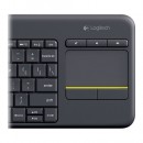 Tastatura LOGITECH Wireless Touch Keyboard K400 PLUS, multi-touch touchpad (3.5"), Logitech unifying receiver, US, black