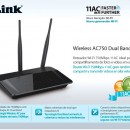 Wireless Router D-LINK DIR-809, dual band Ac750, tri antene 2 x 5 dBi