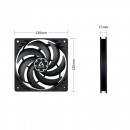3 X Ventilator za kućište Arctic P12 PWM PST SLIM, 15 mm thick,12cm, 4 pin, black, ACFAN00275A