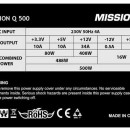 Napajanje 500W MS MISSION Q 500, 12cm Fan, 6 pin, 3x SATA, 2x MOLEX