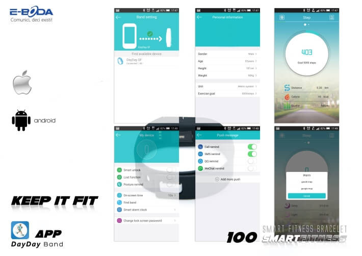 Bratara Bluetooth SmartFitness 100